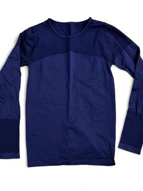 Navy blue long sleeve activewear long sleeve shirt with mesh sleeves Sz M
